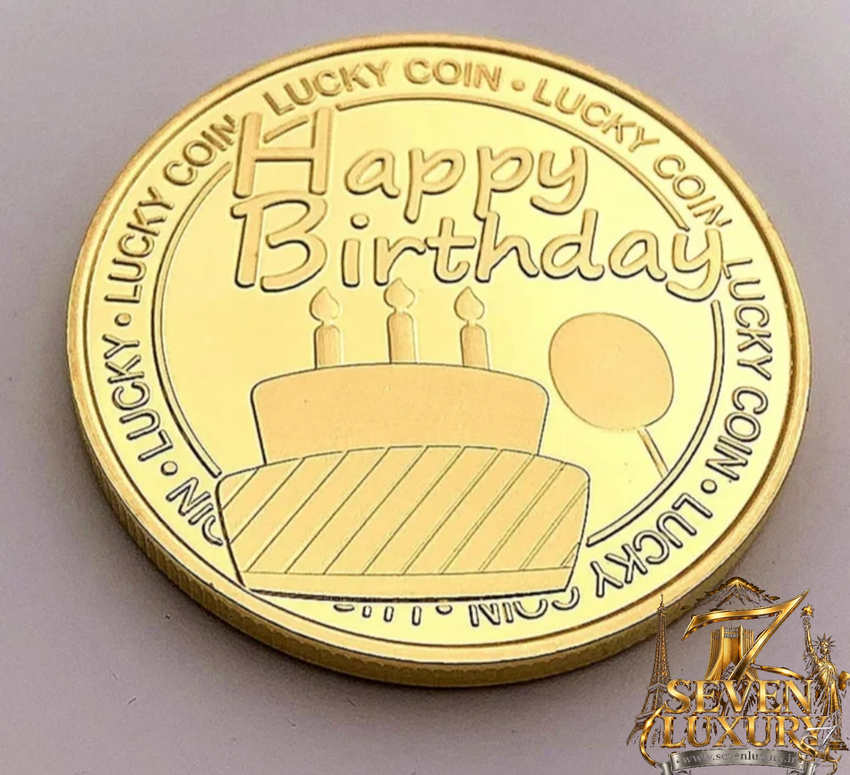 🪙 سکـــه روکش طلا طرح HAPPY BIRTHDAY