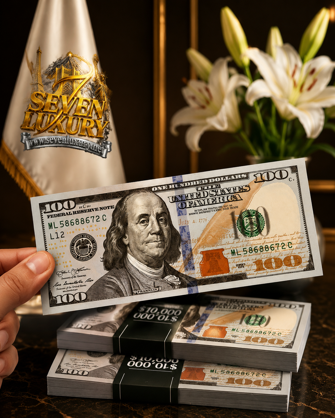 اسکناس تزئینی و دکوری صددلاری