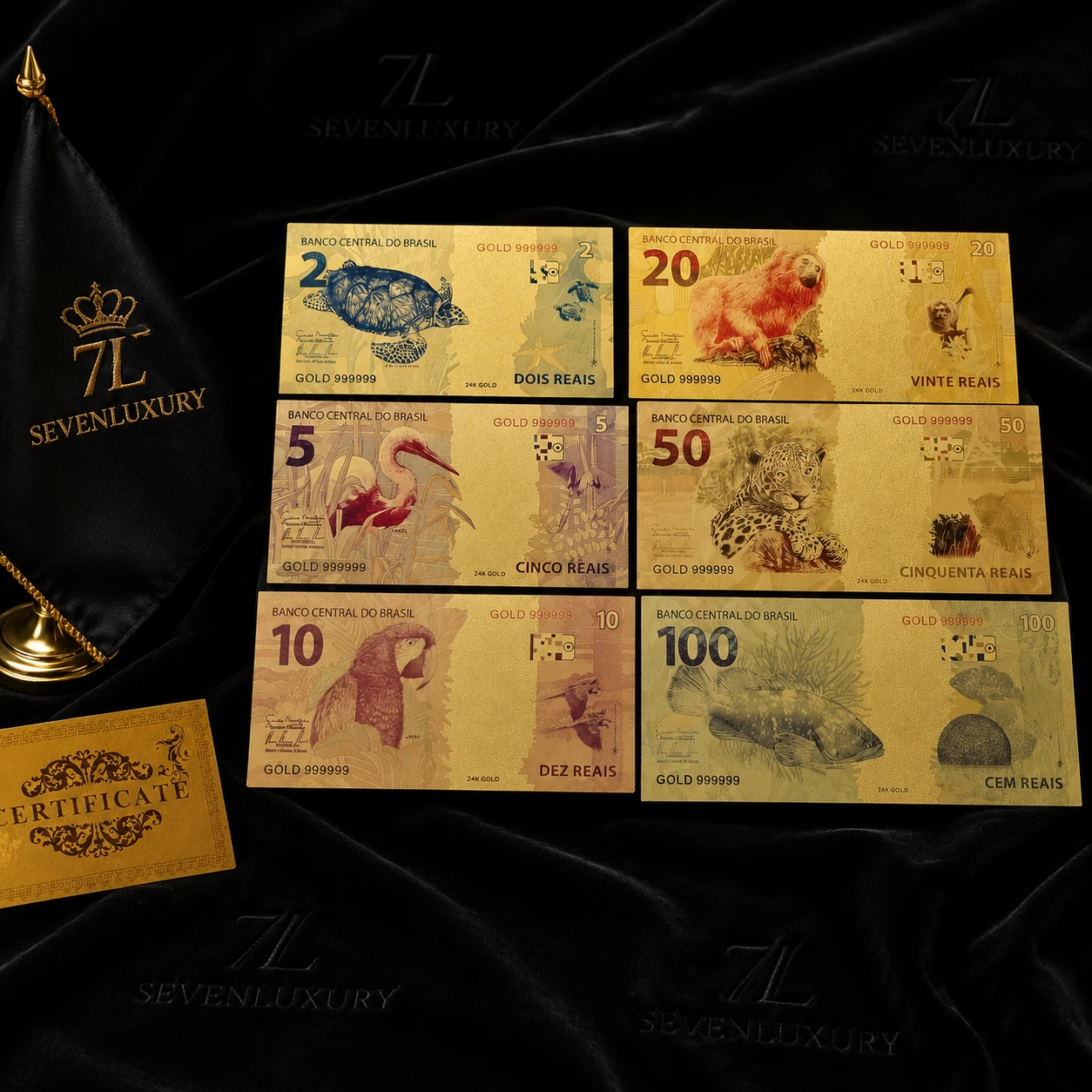 🎫مجموعه شش‌تایی اسکناس‌ برزیلt 6‑Piece Gold Set –🇧🇷