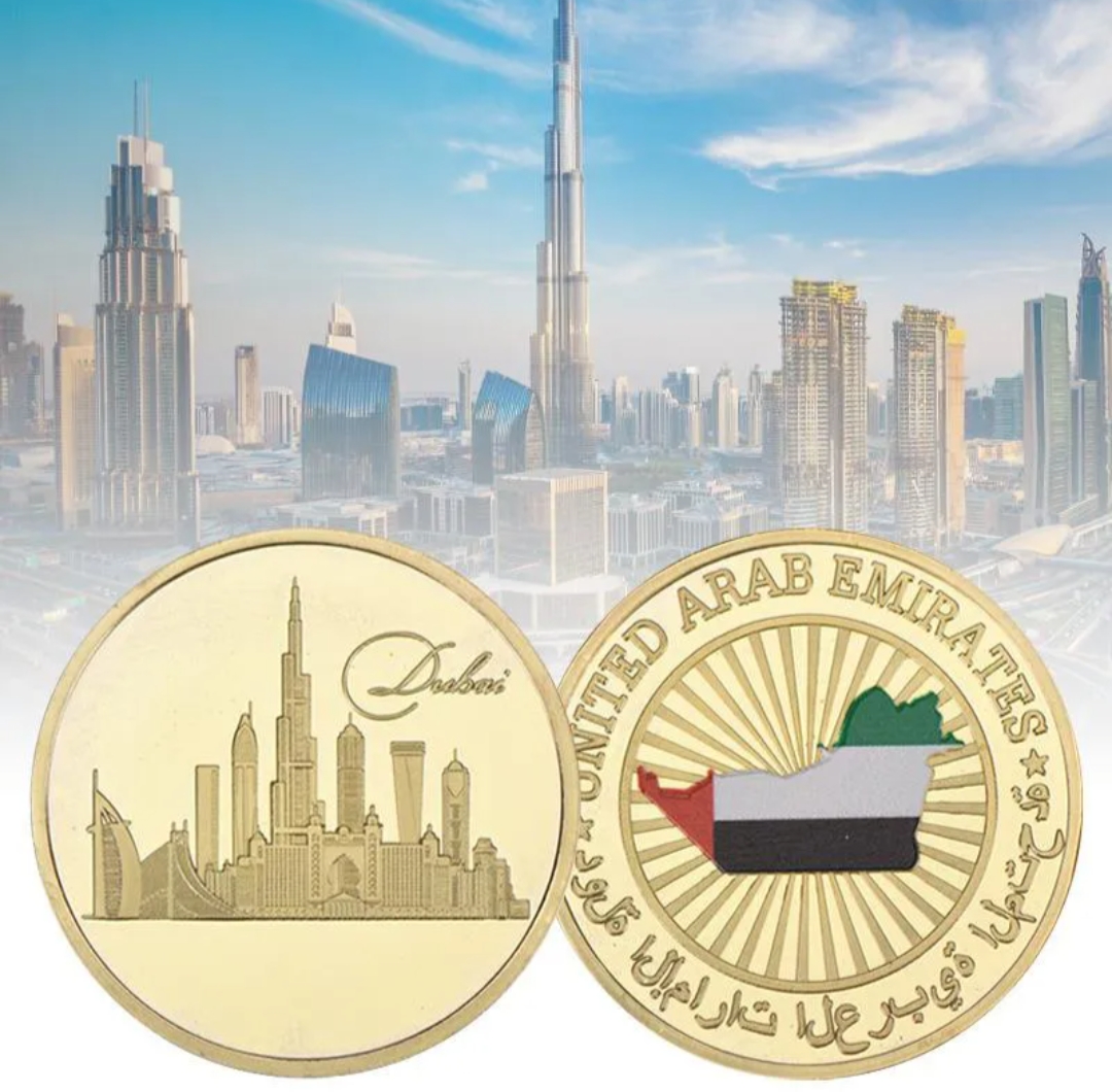 🪙سکه یادبود دبــــــی روکـــــش طــــلـــا ۲۴ عیــــار🇦🇪😀🪙