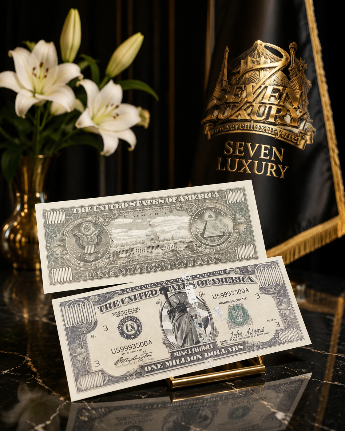 💎اسـکناس کلـکسیونی یــک ملیــون دلاری ایالات متحده طرح جــدیــد 💭🛡️ با ضمانت نشان دادن ، اشکال نامرئی روی اسکناس ، در زیر دستگاه ماوراء بنفش و نمایان شدن آنها مطابق فیلم و تصاویر؛فیلم در زیر شاخه گروه دسته اسکناسهای کلکسیونی خاص مشاهده بفرمایید)💎🇺🇸🎫