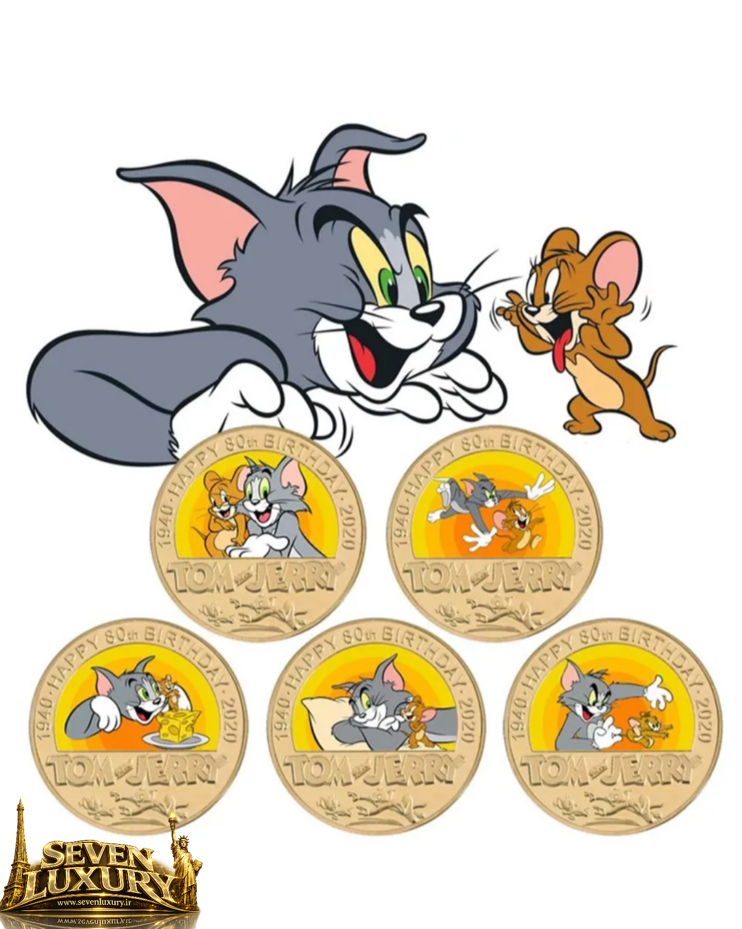 مجموعه ۵ عددی سکه تــام و جــــری روکش طــــلا۲۴ عیار با سرتیفیکـــــیت🎫🪙