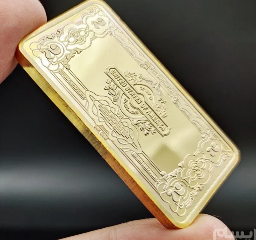 شمش دکوری یک انسی طرح یک دلار سٍــون لوکساری | روکش طلای ۲۴ عیارSevenLuxury 1 Dollar Design 1oz Gold Bar Prop | 24K Gold Plated